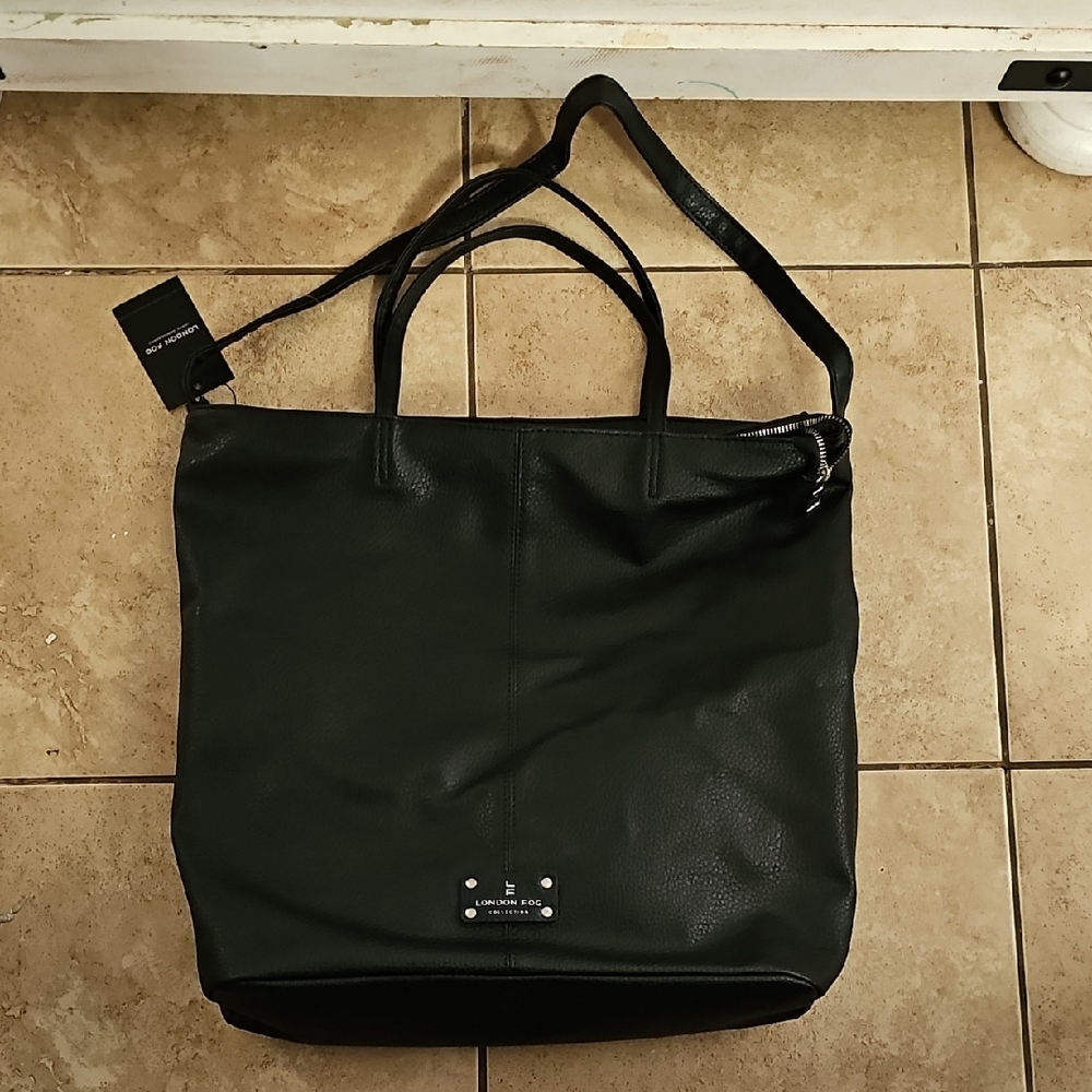 London Fog Black Tote Shoulder Bag